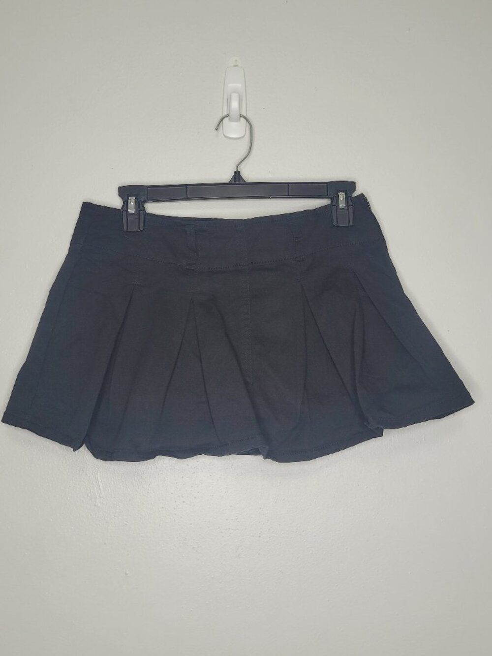 Refuge black micro mini side zip grunge emo goth alt skort size small